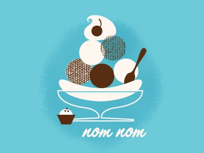 Ice Cream - nom nom ice cream sweets dessert straws illustration vinta.jpg