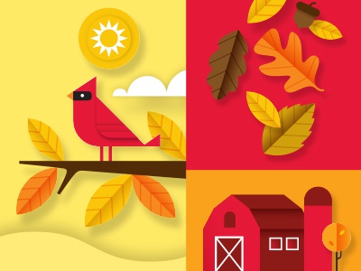 Market Pantry Fall fall bird cardinal leaves autumn farm barn illustra.jpg
