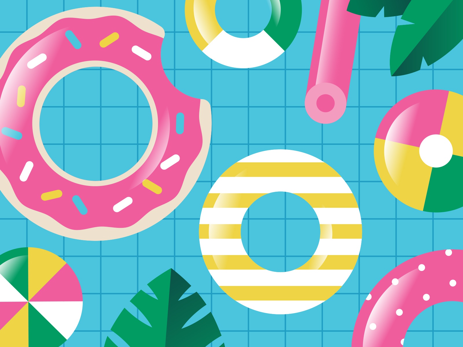 Pool Time! water summertime fun floats swimming summer pool swim vecto.jpg