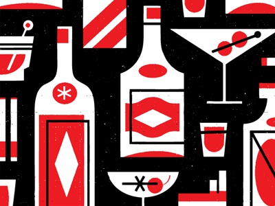 Season 6! illustration drinks bottles cocktails glasses bar pattern re.jpg