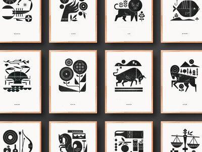Zodiac Print Series series print letterpress art zodiac.jpg