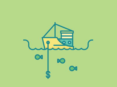 Boat boat icon illustration fish dollar vector.png