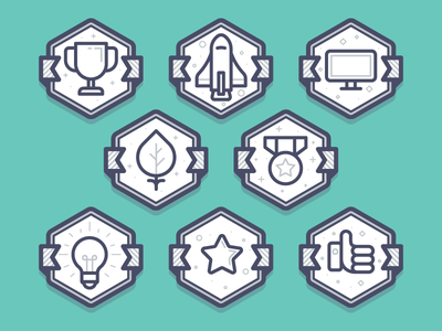 Gamification Badges reward award cup bulb light shuttle icon badge.png