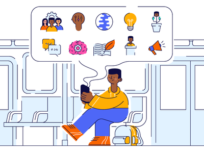 Learn Anywhere underground subway train knowledge self care self learn.png
