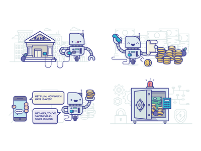 Plum bot text coin account money saving character icon robot illustrat.png