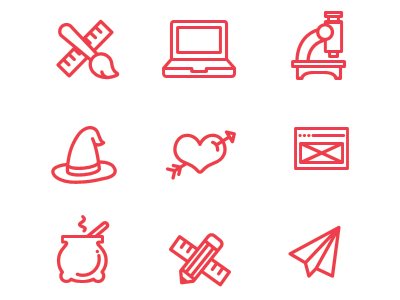 SaM Icons  icons rule laptop ux research email paper plane hat merlin.png