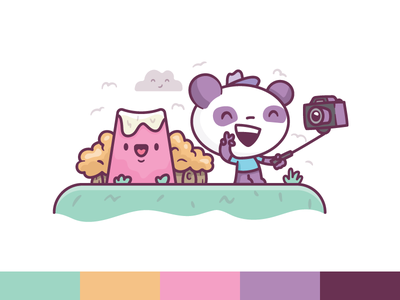 Selfie Panda Loves Selfies  style development brand illustration fun c.png