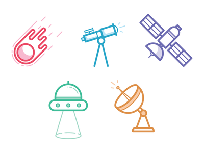 Spacey Space Icons illustration icon ship craft telescope satellite co.png