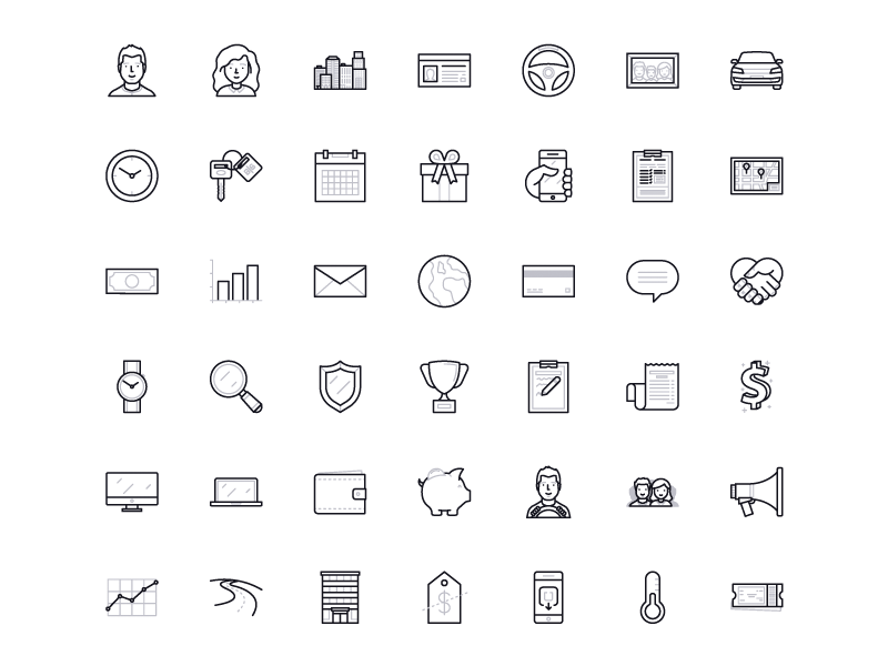 Uber Iconography brand dark light iconography vector line uber set ico.gif