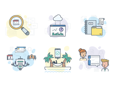 What We Do  character organise search data bot relax paradise work ico.png