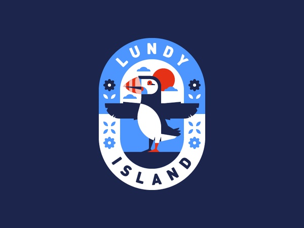 Lundy Island Badge sticker bird nature wildlife badge puffin lundy isl.jpg