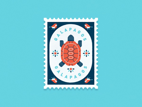 Travel Stamp No. 8 - The Galapagos animals wildlife travel darwin bird.jpg