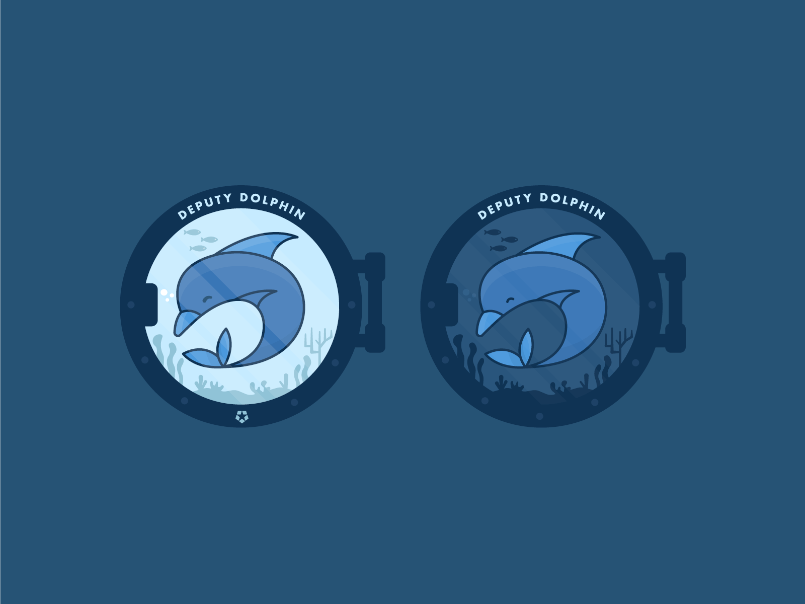 Deputy Dolphin under water ocean water sticker outline illustration ou.png