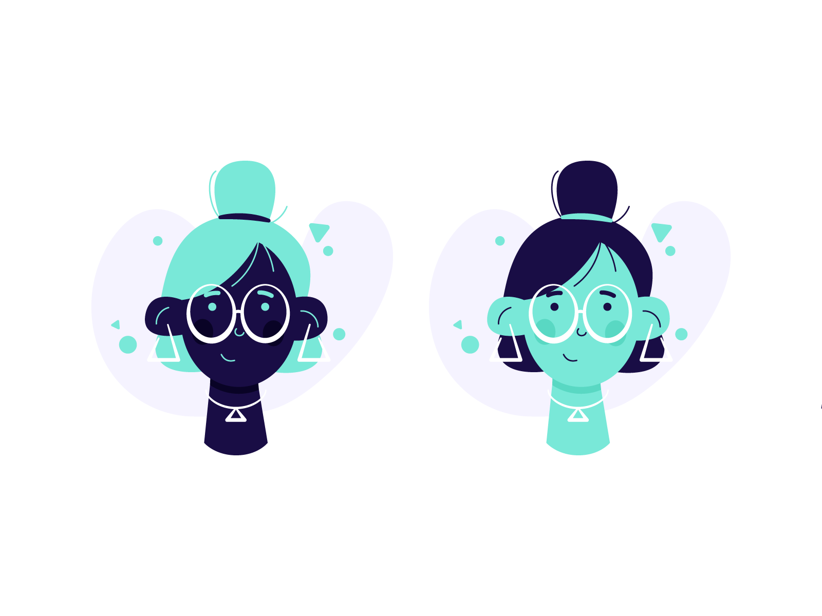Girl Avatar flat illustration 2d design character design earings sydne.png
