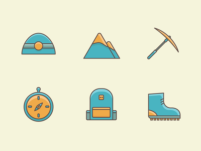 Hiking outline icon compass backpack mountain hiking.png