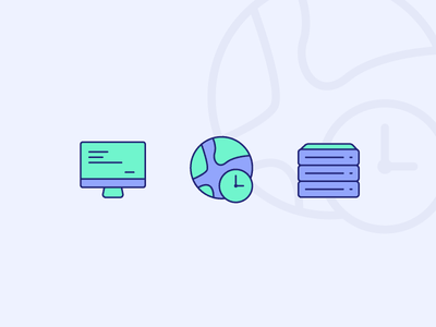 IT Icons outline computer it server icon global clock world clock cloc.png