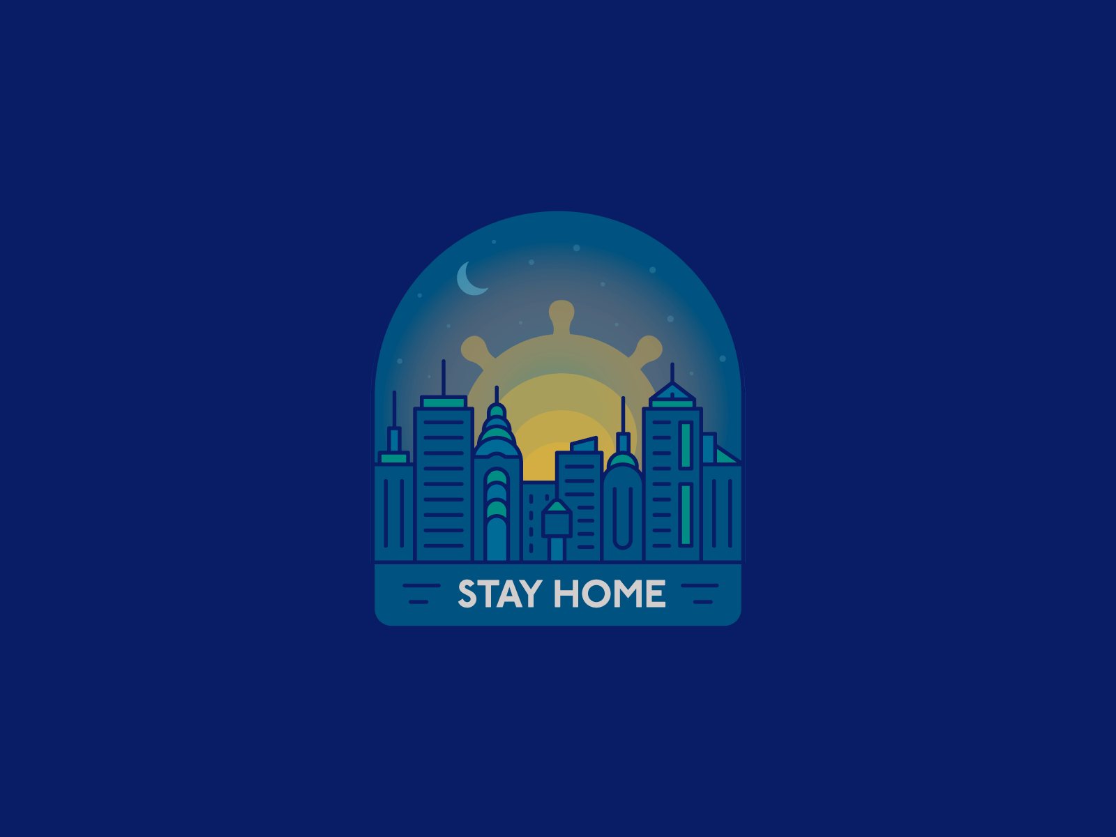StayHome badge 2d outline illustration pandemic corona virus corona co.png