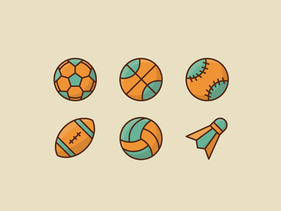Sport Ball Icons illustration icon sport badminton volleyball soccer b.png