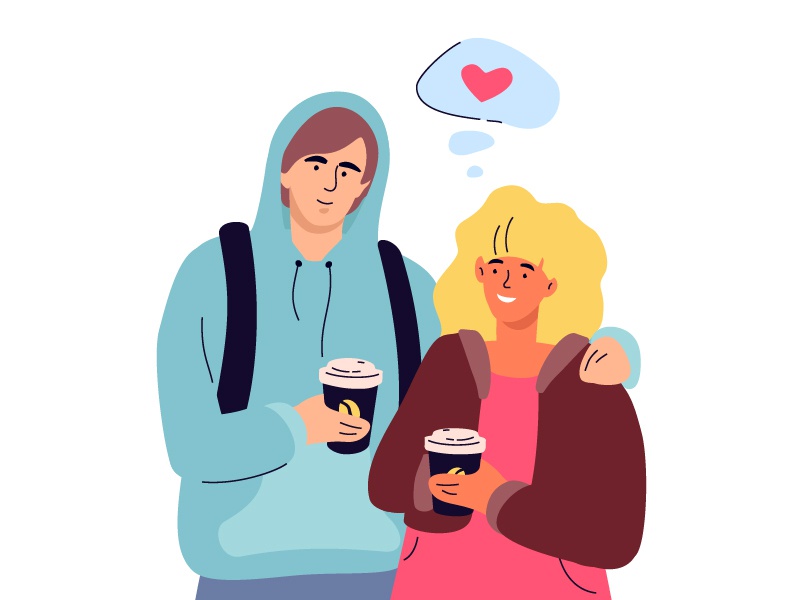 A date flat illustration couple romantic coffee date love composition.jpg