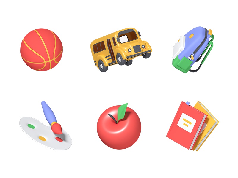 Back to school 3d bundle design icon learning education school 3d obje.jpg