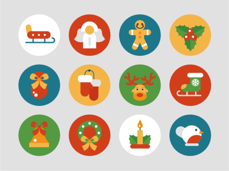 Christmas flat design style icons seasonal holiday winter collection s.jpg