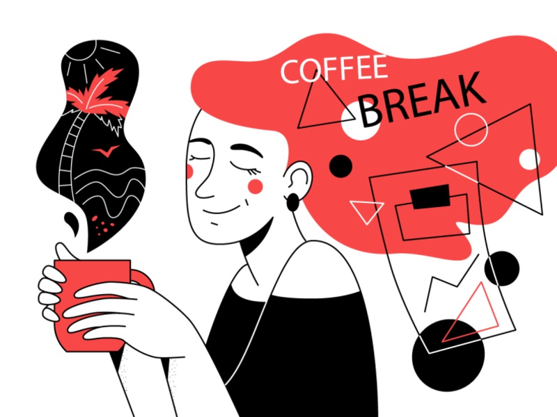 Coffee Break - illustration office dreaming coffee break coffee line c.jpg