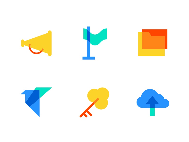Colorful multiply icons collection colorful education business flat de.jpg