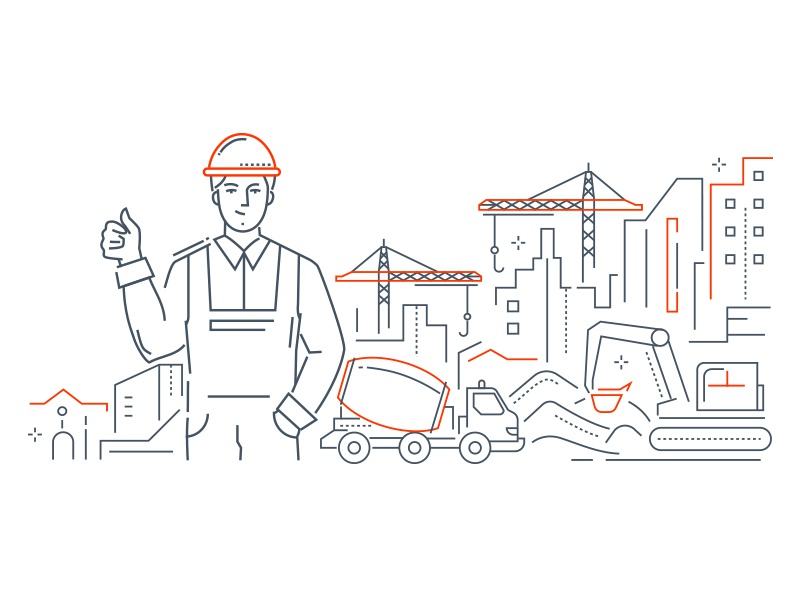 Construction - line illustration architecture worker builder site buil.jpg