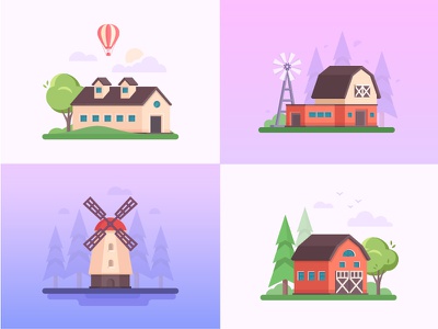Country landscape windmill barn landscape architecture building farm l.jpg