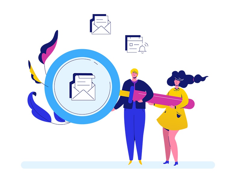 Email marketing illustration marketing email composition business char.jpg