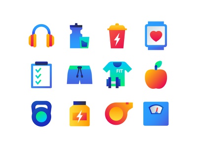 Fitness and healthy lifestyle icons health care sport fitness set life.jpg