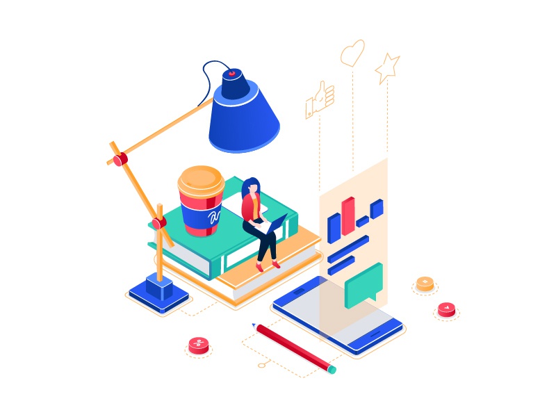 Freelance worker - isometric illustration isometric freelance business.jpg