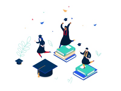 Graduation - isometric illustration education student graduation isome.jpg
