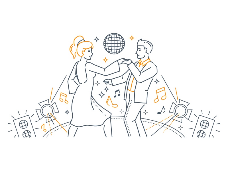 Hobby line illustration couple character outline disco dancing hobby c.jpg