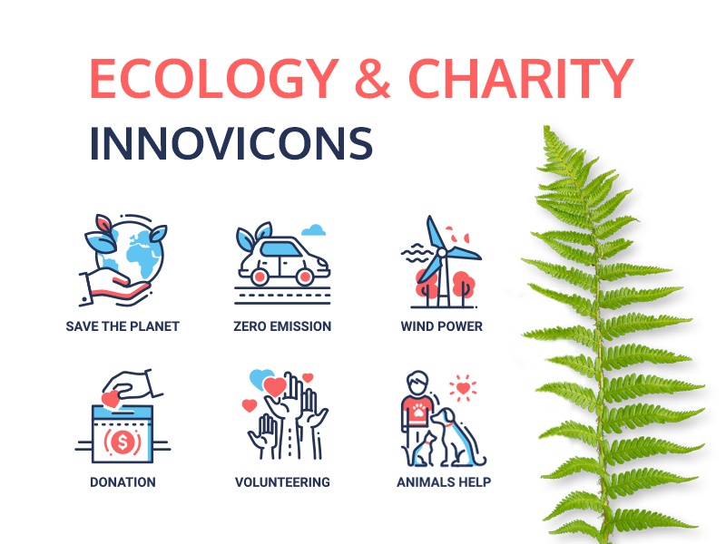 Innovicons - Ecology  Charity icon design charity ecology line icon ve.jpg