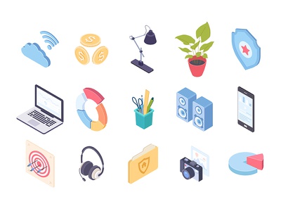 Isometric icons collection isometric design set collection object fina.jpg