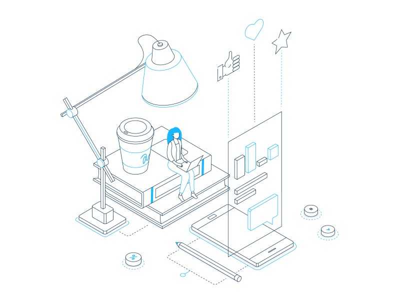 Learning - line isometric illustration education learning composition.jpg