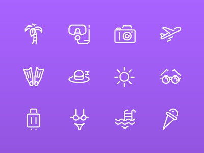 Line design icons collection vacation linear line design space beach c.jpg
