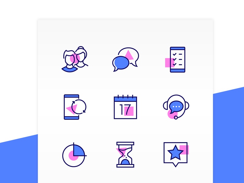 Linear icons collection linear icons collection set management color b.jpg