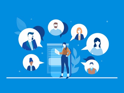 Online meeting business composition character flat vector style flat d.jpg
