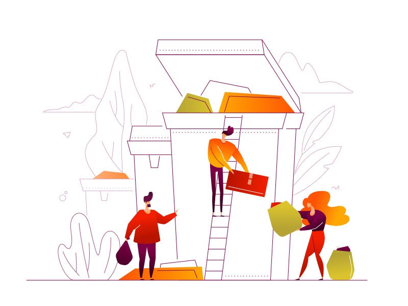 Recycling - illustration composition character ecology lineart eco rec.jpg
