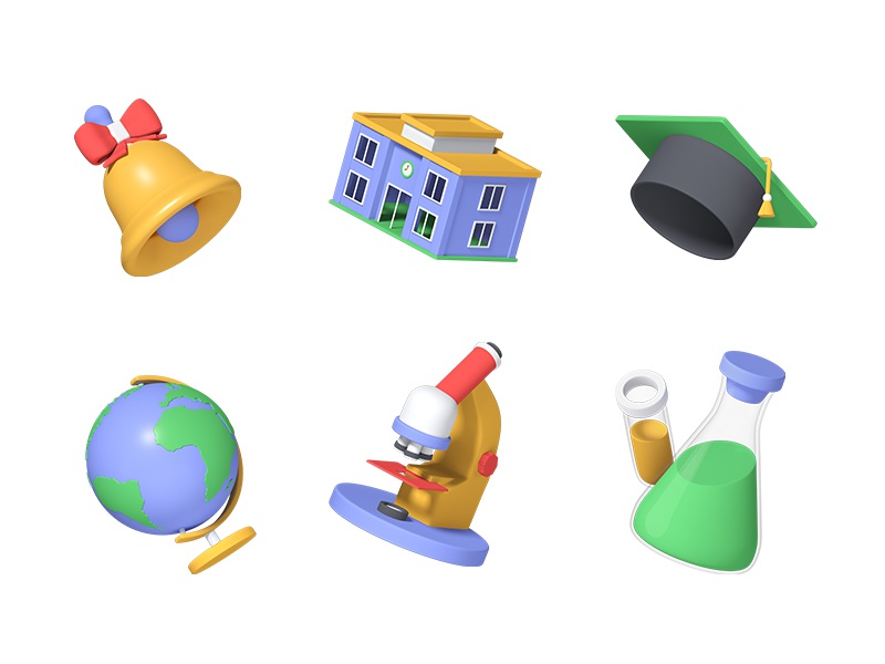 School time 3d icons back to school graduation learning education scho.jpg
