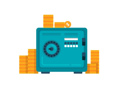 Savings - the Vault  the Money deposit banking flat design illustratio.jpg