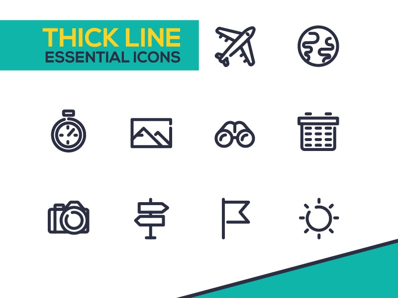 Thick Line Icons thick travel icon design collection lineart line icon.jpg