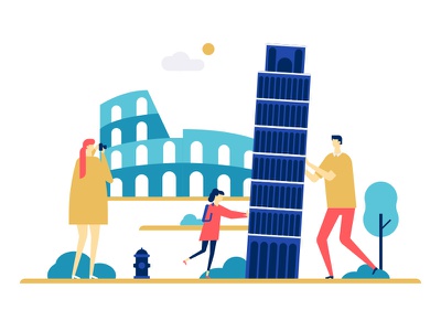 Travel to Italy - flat design style illustration character landmark to.jpg