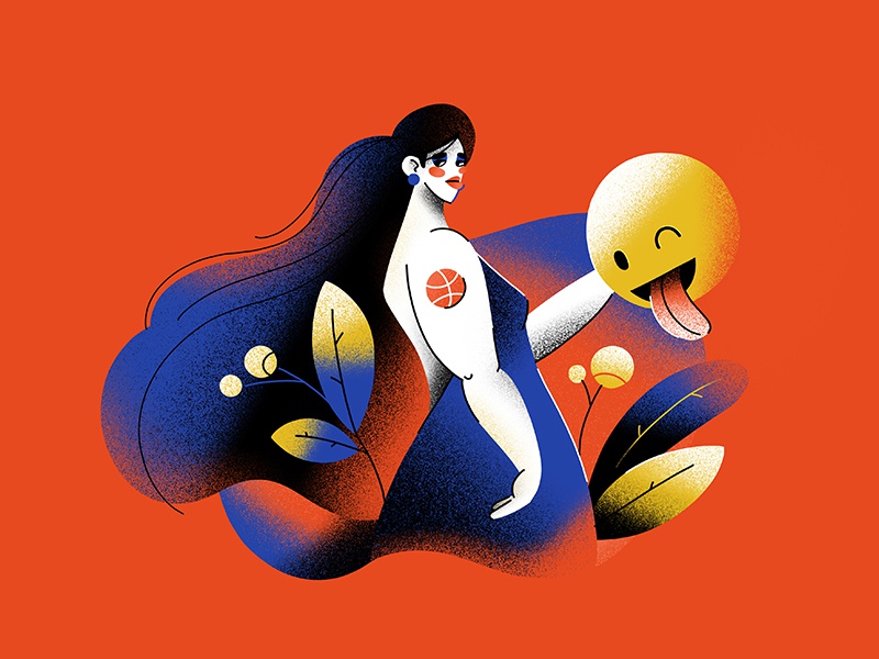 Welcome to dribbble girl composition character flat design style desig.jpg