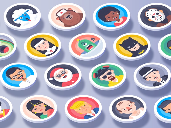 51 Avatars flat avatars portraits chaplin sheep bear actress indian hi.jpg