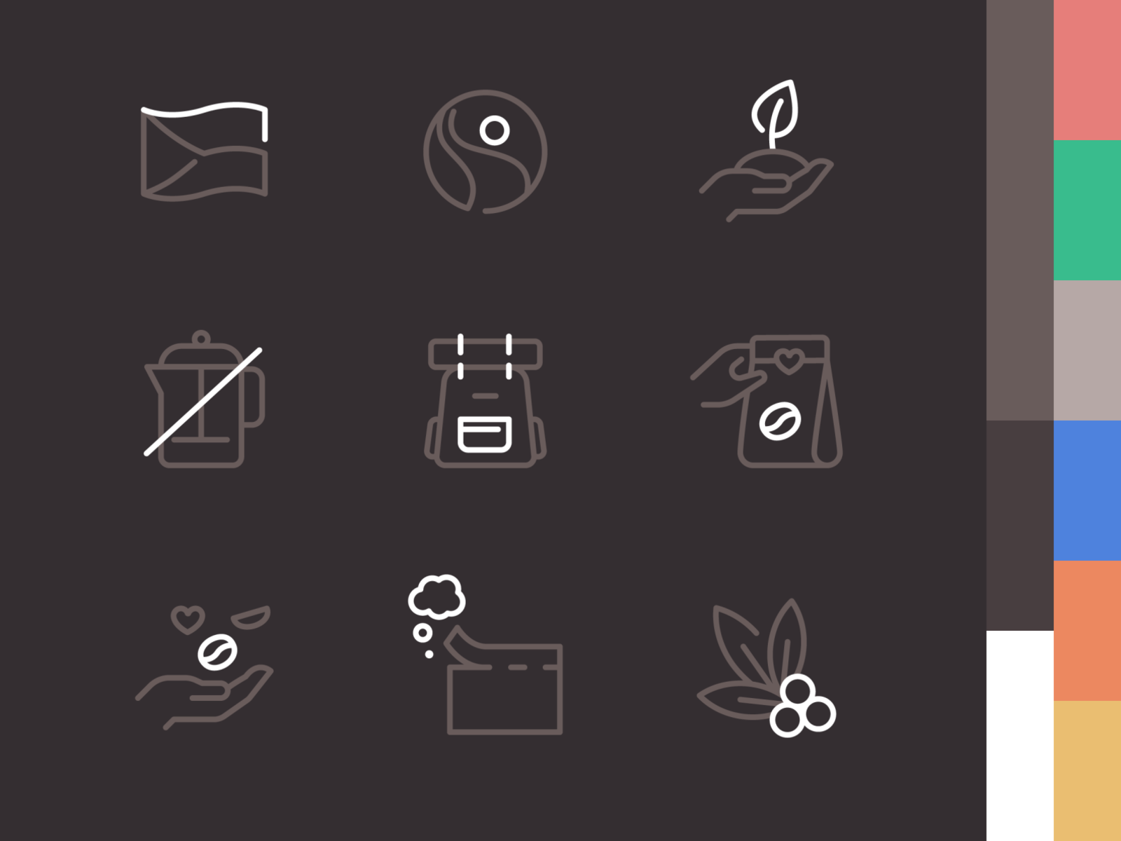 Drip It icons coffee shop coffee bean french press backpack travel pac.png