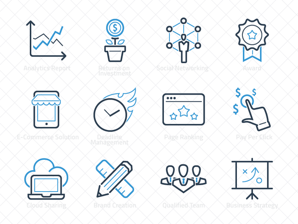 ikooni SEO  Web seo icons analytics report social team creativity stra.png