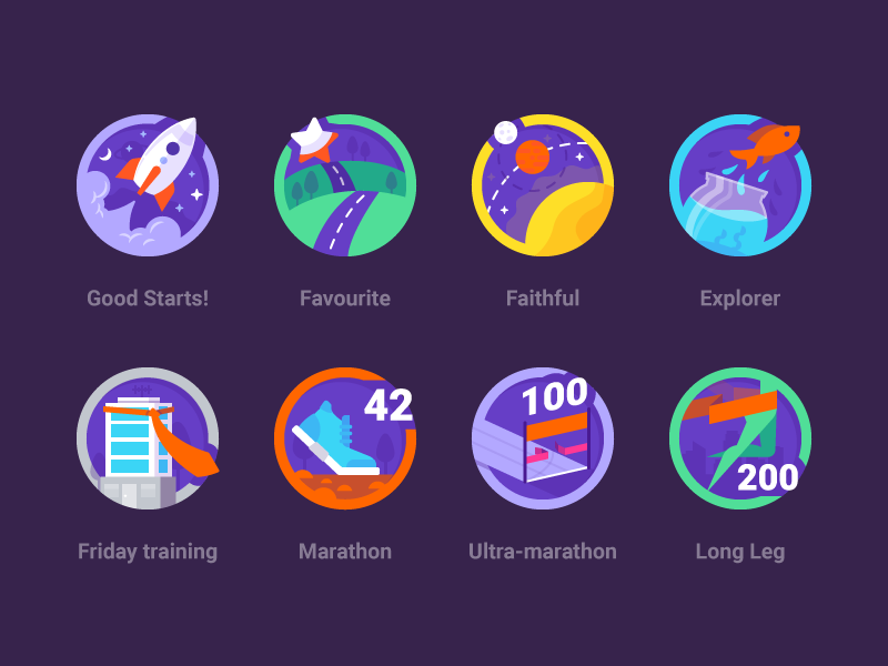 Running Badges achievement good start explorer faithful track marathon.png